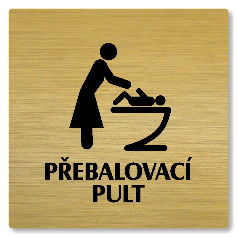 Přebalovací pult, 118x118mm, zlatá, Nevada